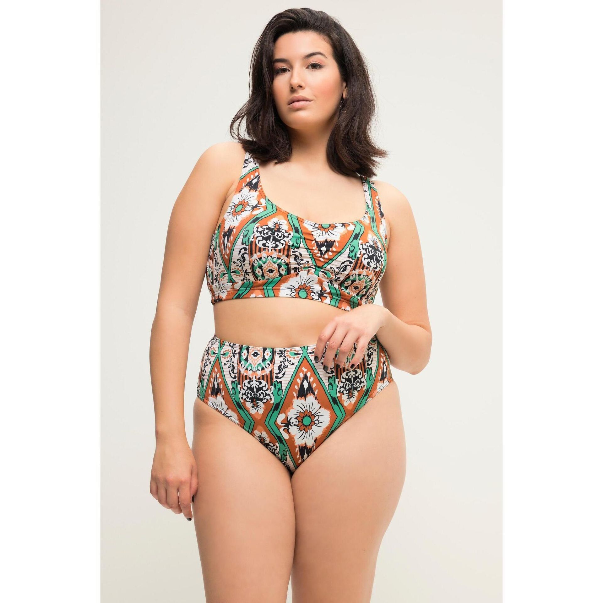 Damskie Figi od bikini wysoki stan print na całej powierzchni