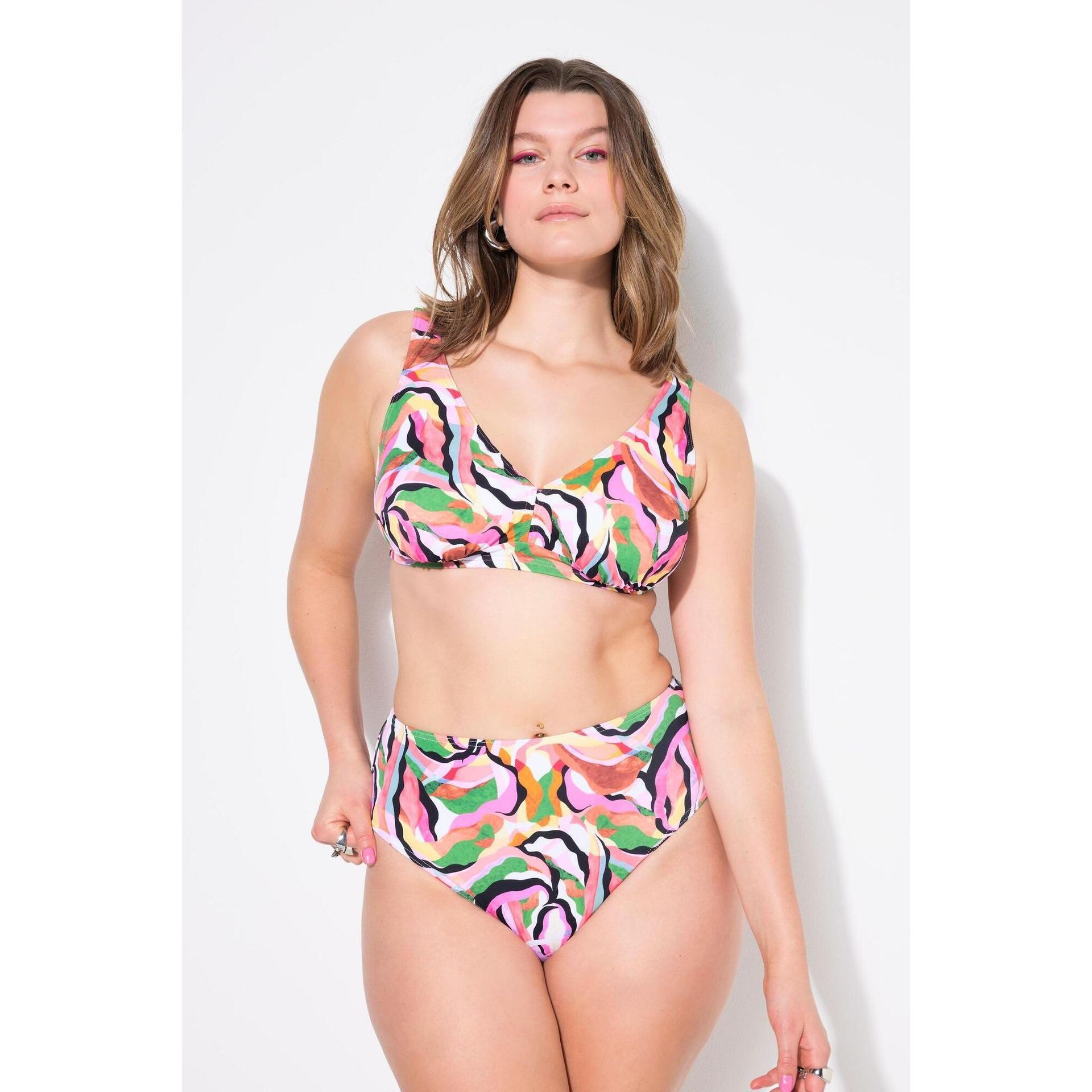 Damskie Figi od bikini figi krój z wysokim stanem kolorowy nadruk