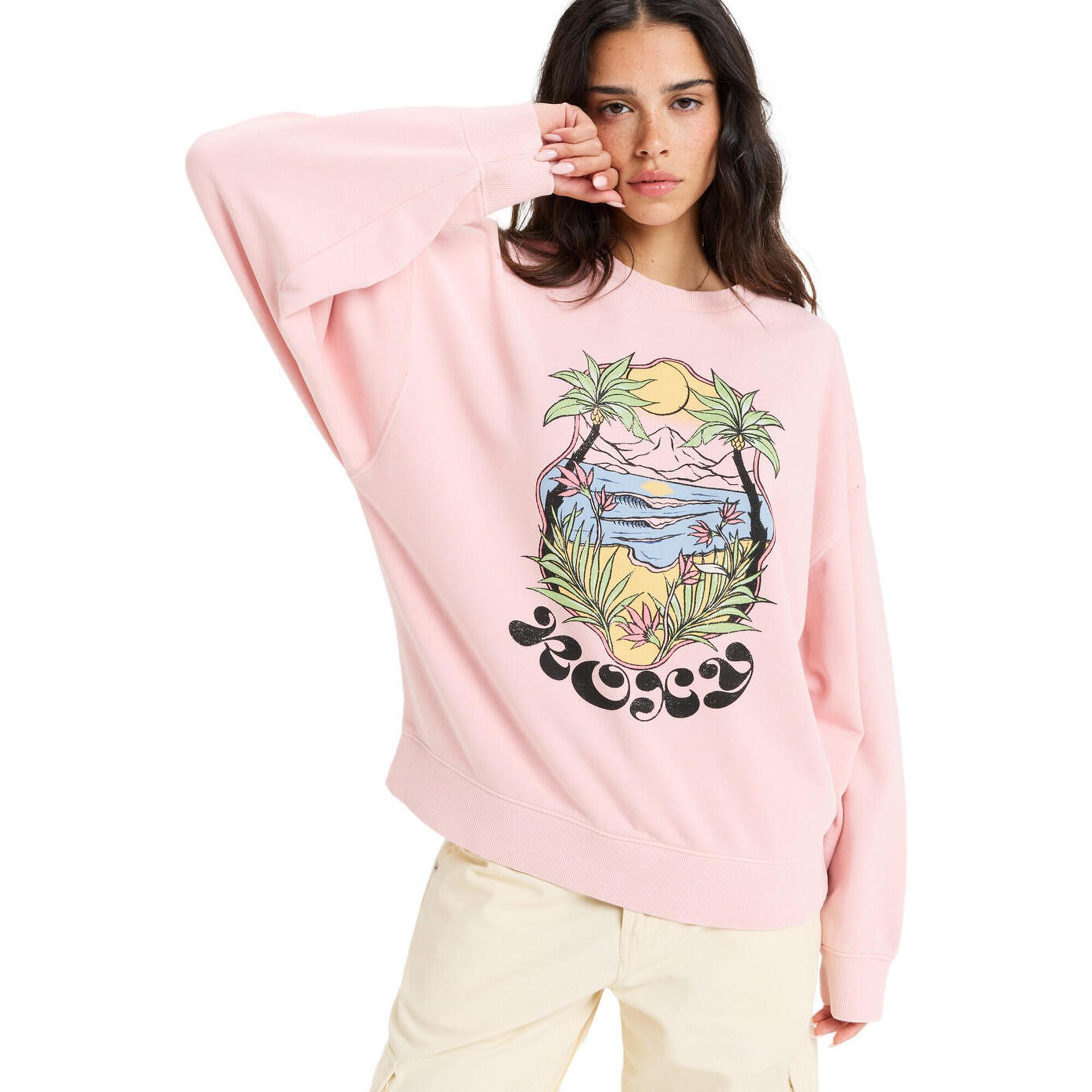 Bluza z okrągłym dekoltem dla Kobiety LINEUP Różowy