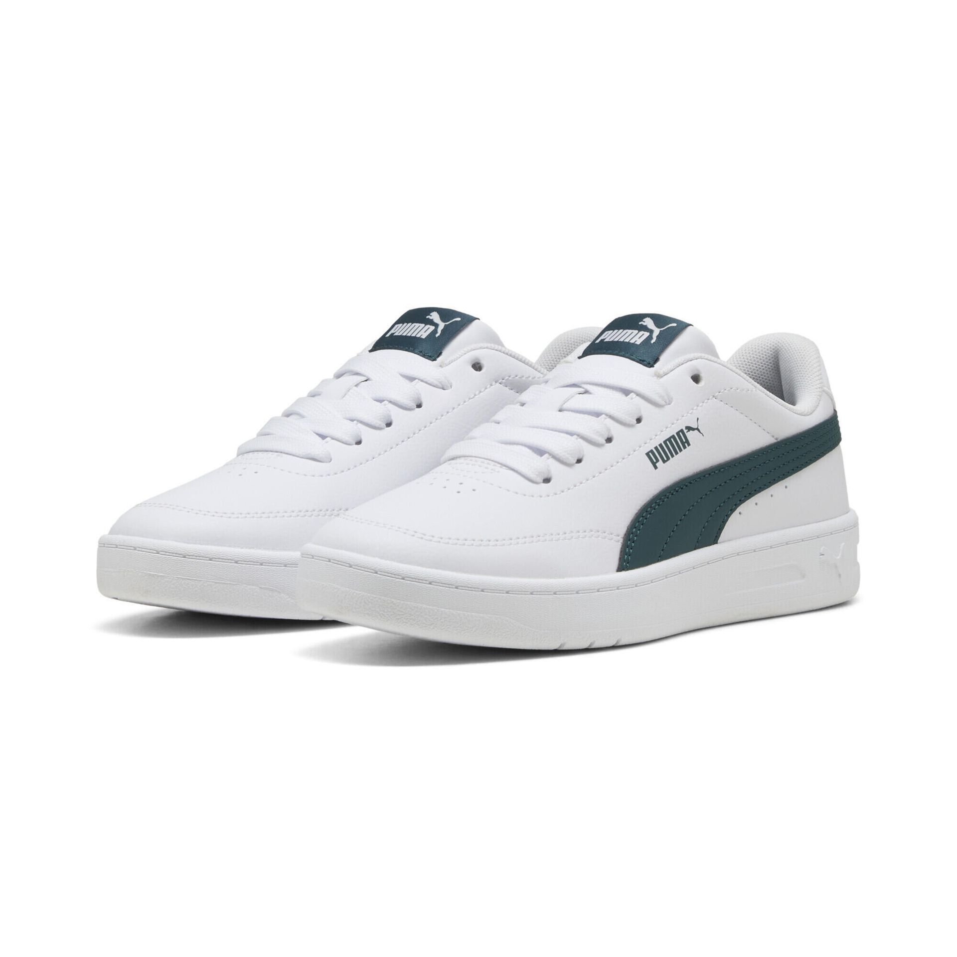 Młodzieżowe sneakersy Court Classic Clean PUMA White Green Terrain