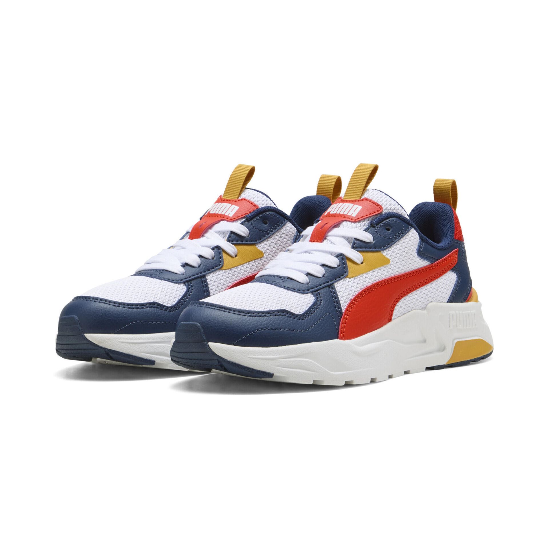 Młodzieżowe sneakersy Trinity Lite PUMA White Fierce Red Persian Blue