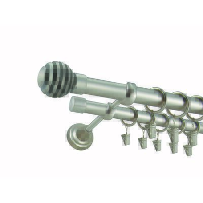 Karnisz podwójny ZEUS Ø25, 240 cm luka satyna