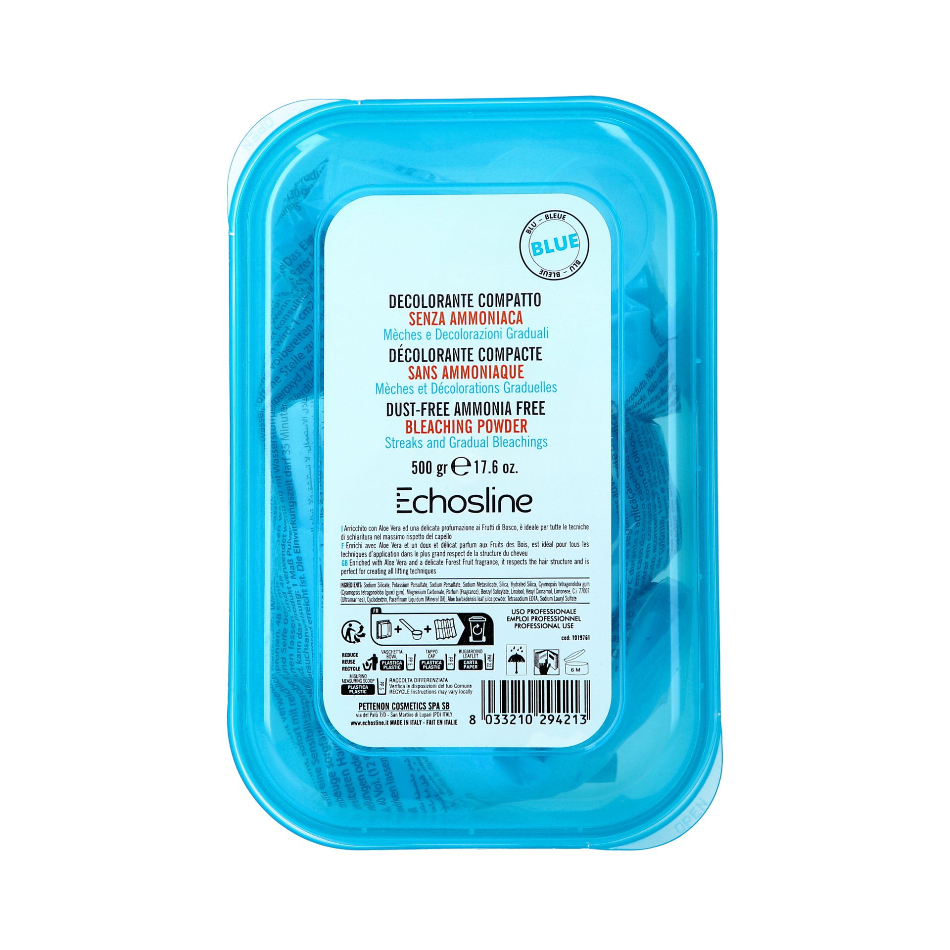 ECHOSLINE DE-COLOR BLUE Rozjaśniacz w proszku bez amoniaku 500 g