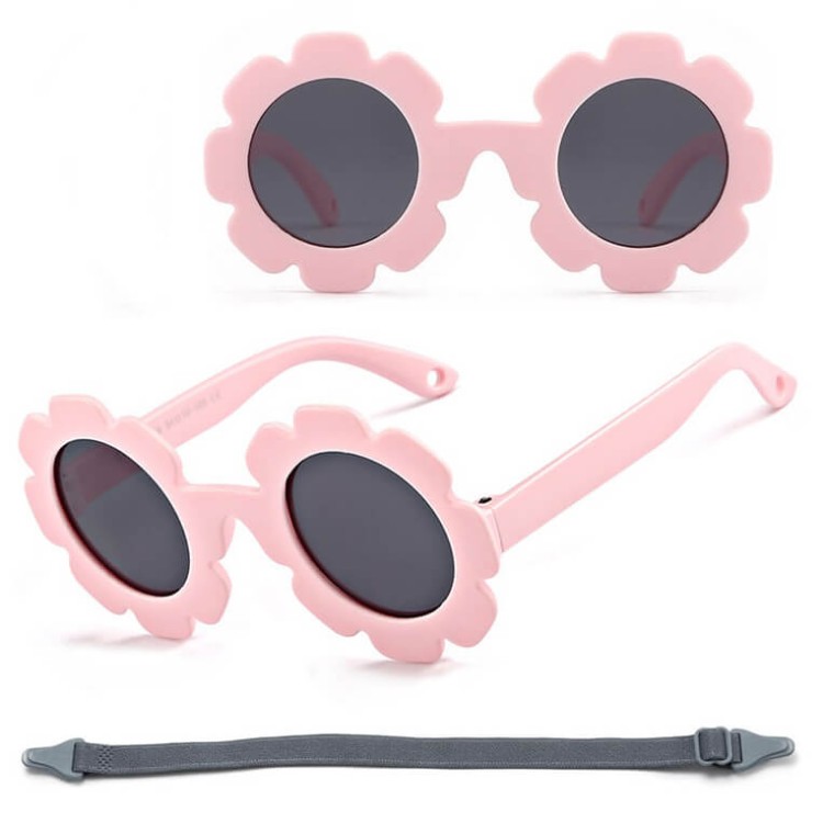 Dziecięce 0-2 lata gumowe okulary przeciwsłoneczne polaryzacyjne z gumką POL-JR-72B róż