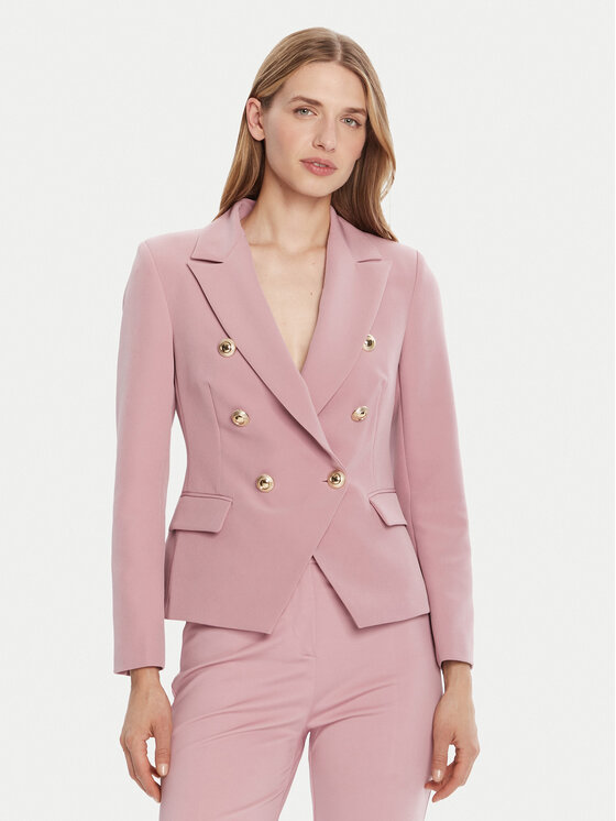 Rinascimento Marynarka CFC0126227003 Różowy Slim Fit