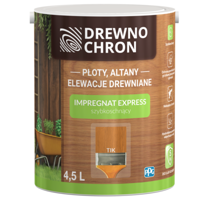 Drewnochron Impregnat EXPRESS szybkoschnący tik 4,5 l