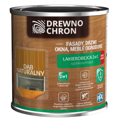 Drewnochron Lakierobejca 2w1 dąb naturalny 0,2 l
