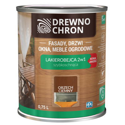 Drewnochron Lakierobejca 2w1 orzech ciemny 0,75 l
