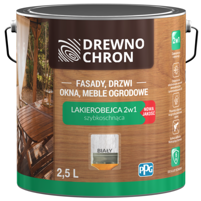 Drewnochron Lakierobejca 2w1 biały 2,5 l