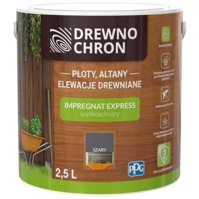 Drewnochron Impregnat EXPRESS szybkoschnący szary 2,5 l
