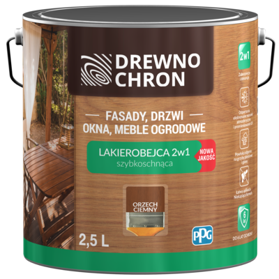 Drewnochron Lakierobejca 2w1 orzech ciemny 2,5 l
