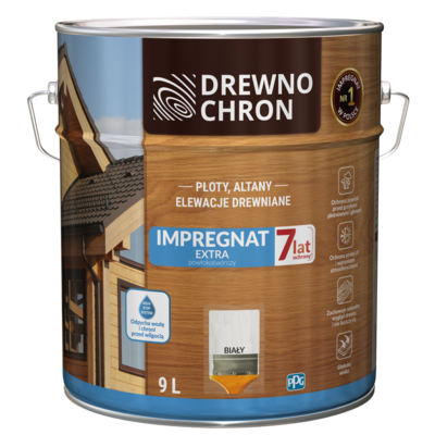 Drewnochron Impregnat EXTRA powłokotwórczy bialy 9 l