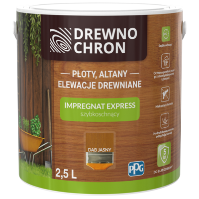 Drewnochron Impregnat EXPRESS szybkoschnący dąb jasny 2,5 l