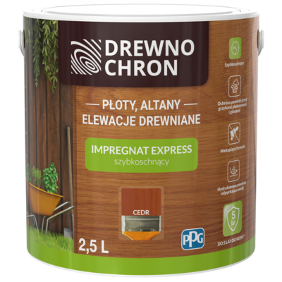 Drewnochron Impregnat EXPRESS szybkoschnący cedr 2,5 l