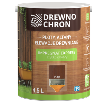 Drewnochron Impregnat EXPRESS szybkoschnący dąb 4,5 l