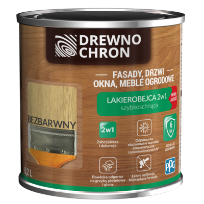 Drewnochron Lakierobejca 2w1 bezbarwny 0,2 l