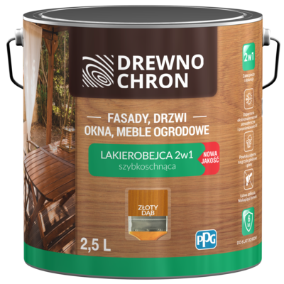 Drewnochron Lakierobejca 2w1 dąb złoty 2,5 l