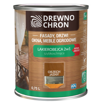 Drewnochron Lakierobejca 2w1 orzech jasny 0,75 l