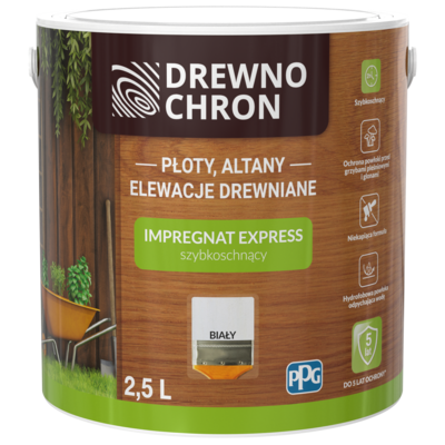 Drewnochron Impregnat EXPRESS szybkoschnący biały 2,5 l