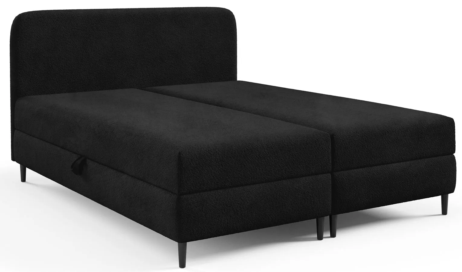 Czarne łóżko kontynentalne z zagłówkiem Tionis - 5 rozmiarów