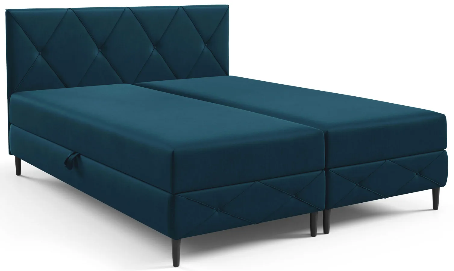 Granatowe kontynentalne łóżko pikowane Riessa - 5 rozmiarów
