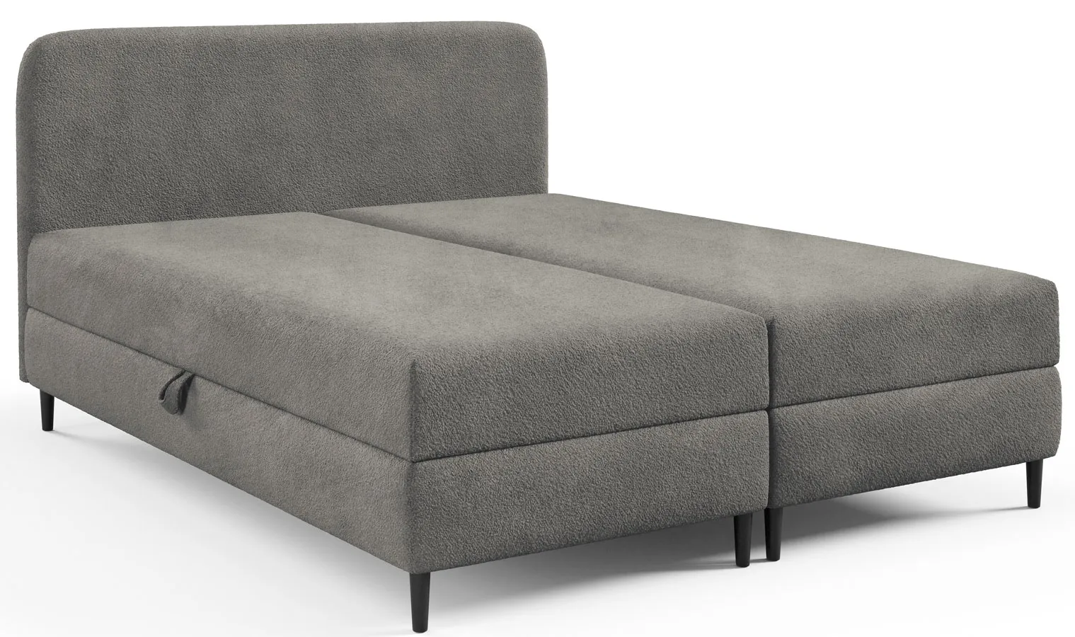 Szare dwuosobowe łóżko kontynentalne Tionis - 5 rozmiarów