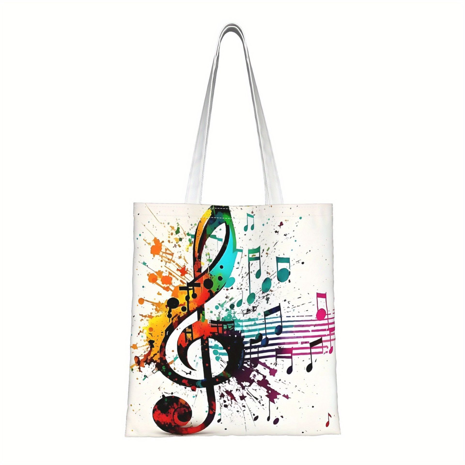 TEMU Codzienna torebka do zakupów z notami muzycznymi