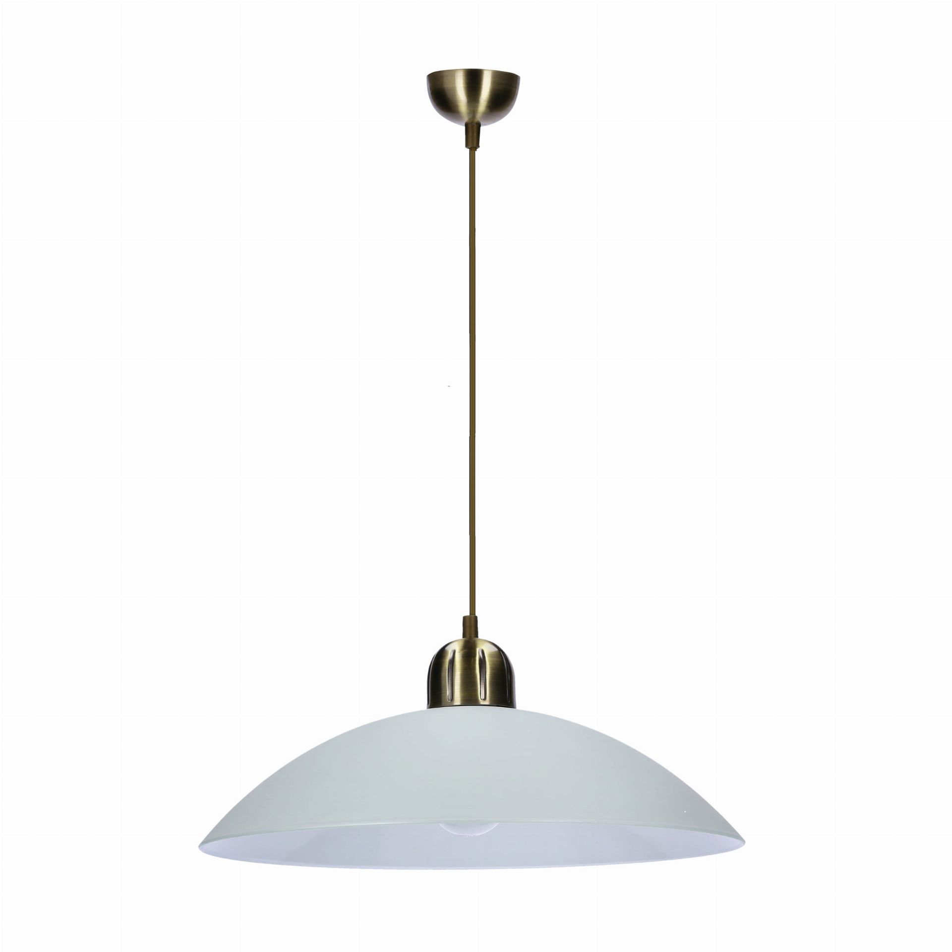 MIRA Lampa Wisząca Patynowy 1x60W E27 Klosz Biały