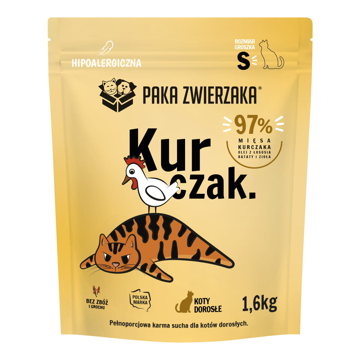 PAKA ZWIERZAKA Kurczak S - sucha karma dla kota - 1,6kg