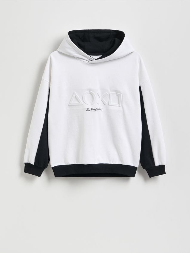 Reserved - Bluza z kapturem Playstation - biały