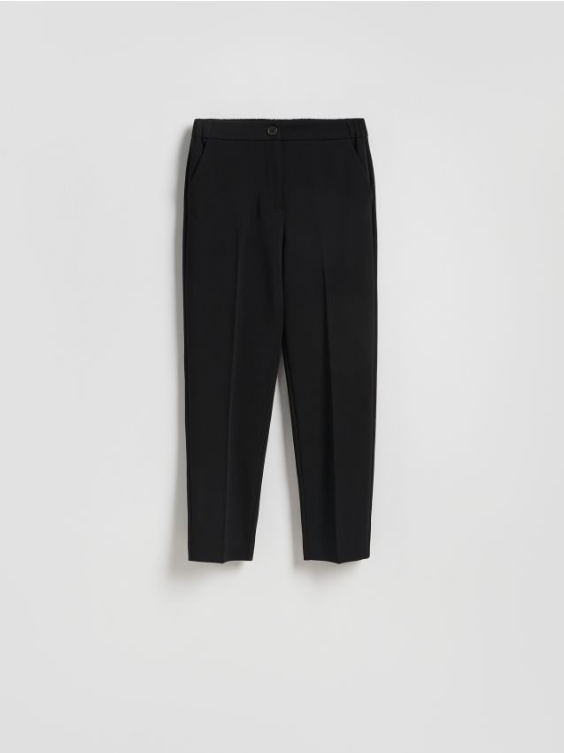 Reserved - Spodnie cygaretki z kantem - czarny