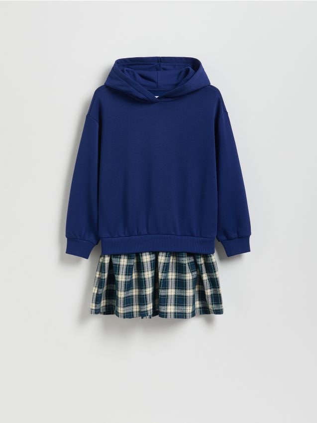 Reserved - Dzianinowa sukienka - granatowy