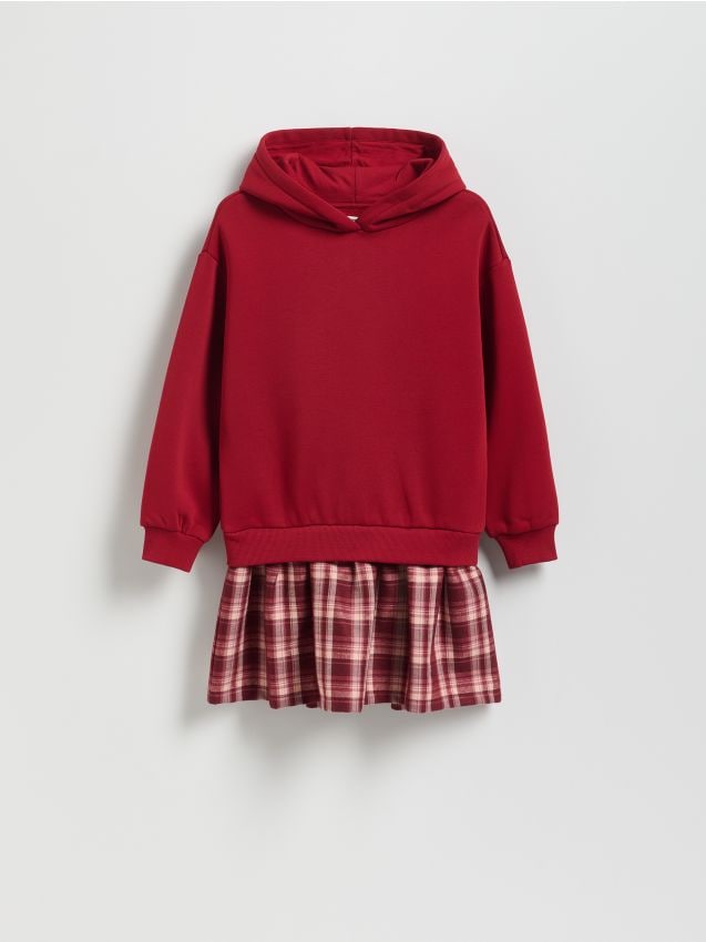 Reserved - Dzianinowa sukienka - bordowy