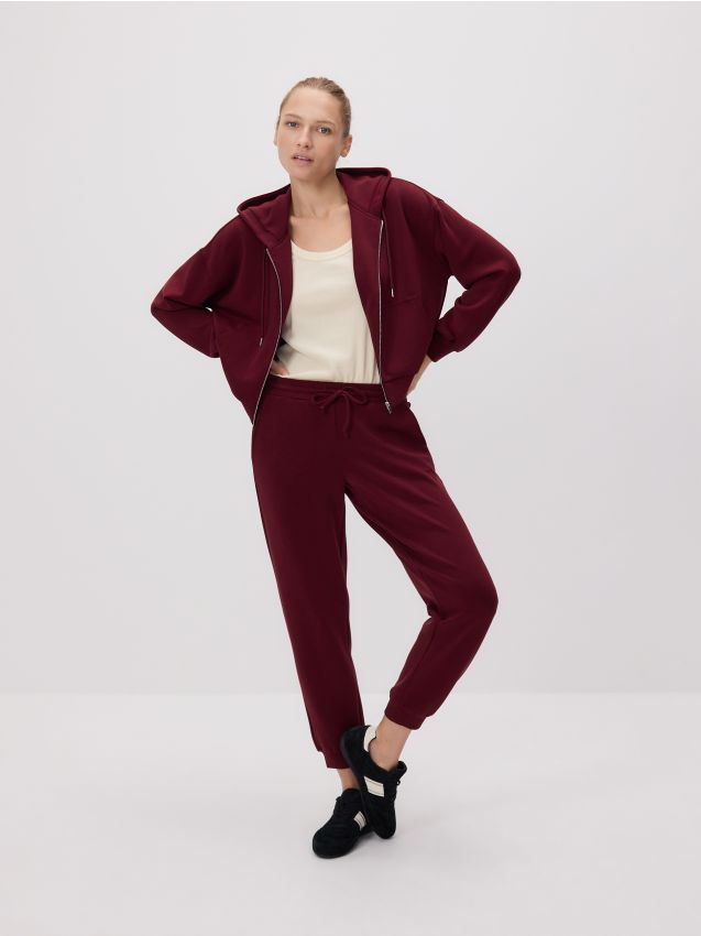 Reserved - Rozpinana bluza z modalem - bordowy