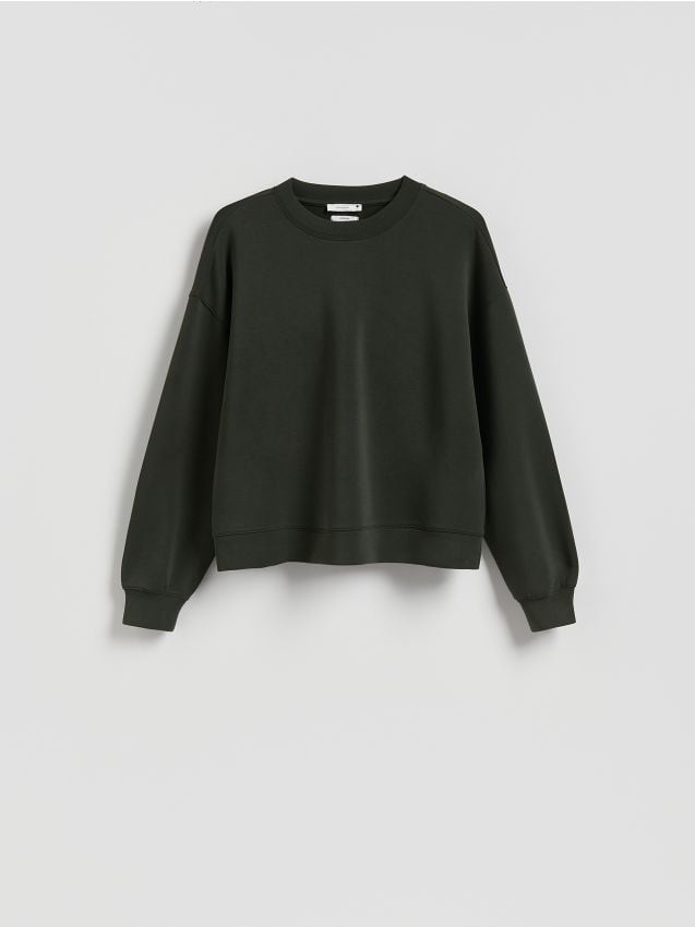 Reserved - Bluza z modalem - ciemnozielony