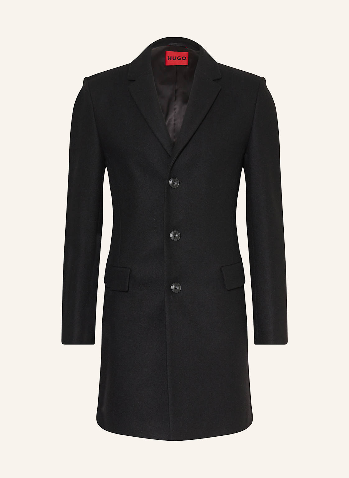 Hugo Płaszcz Wełniany migor2541 schwarz