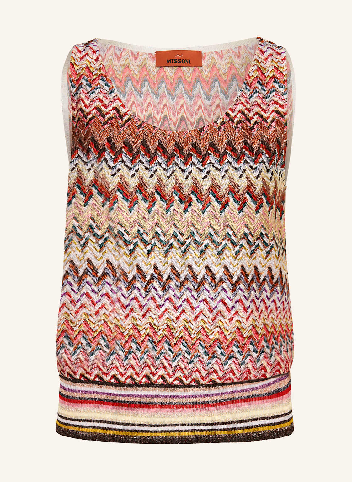 Missoni Dzianinowy Top Z Błyszczącą Przędzą braun