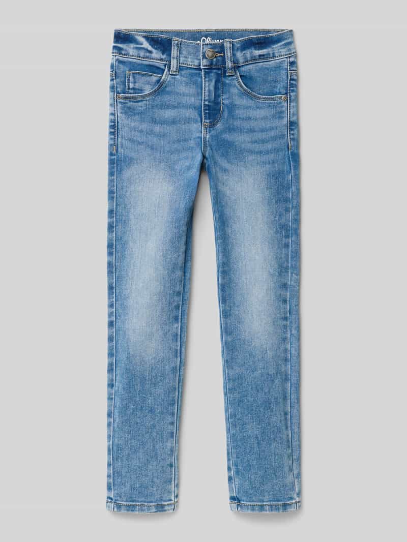 Jeansy o kroju slim fit z mieszanki bawełny
