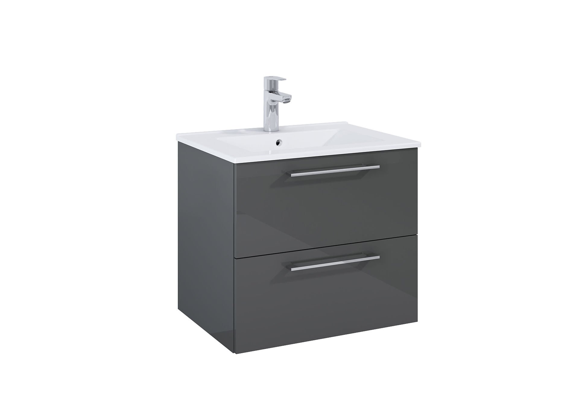 Szafka łazienkowa pod umywalkę Roca Roma Plus 60 cm antracyt połysk A857949153