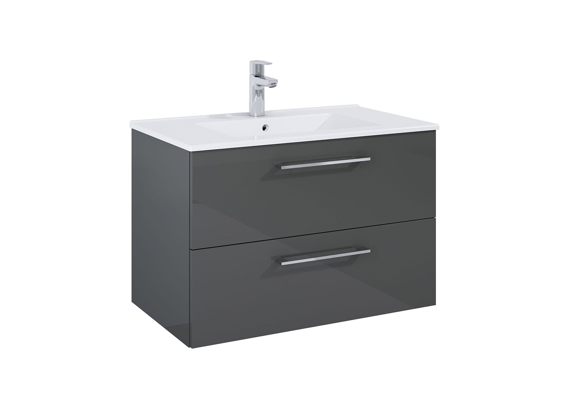 Szafka łazienkowa pod umywalkę Roca Roma Plus 80 cm antracyt połysk A857950153