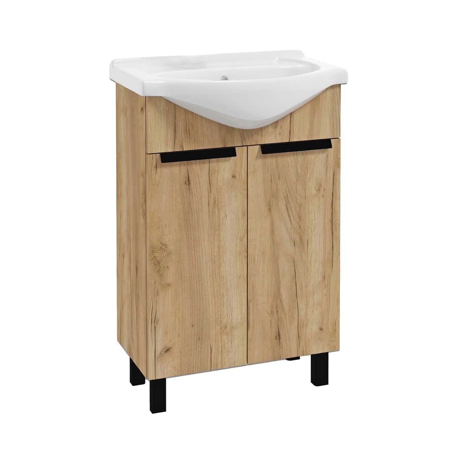 Szafka łazienkowa z umywalką Defra Lily 50 cm dąb craft złoty 001-D-05044+1520