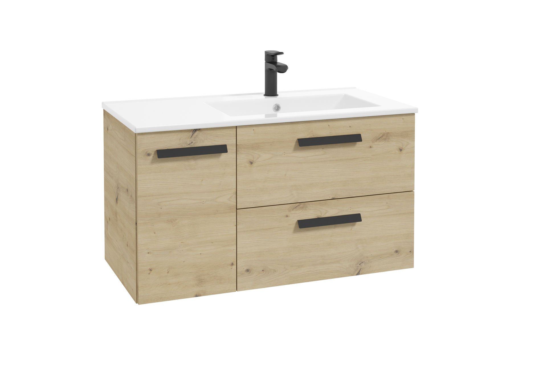 Szafka łazienkowa pod umywalkę Defra Faro 90 cm prawa dąb artisan 001-D-09004