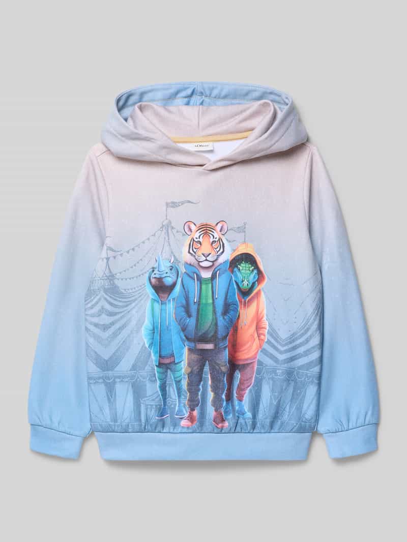 Bluza z kapturem o kroju regular fit z mieszanki bawełny