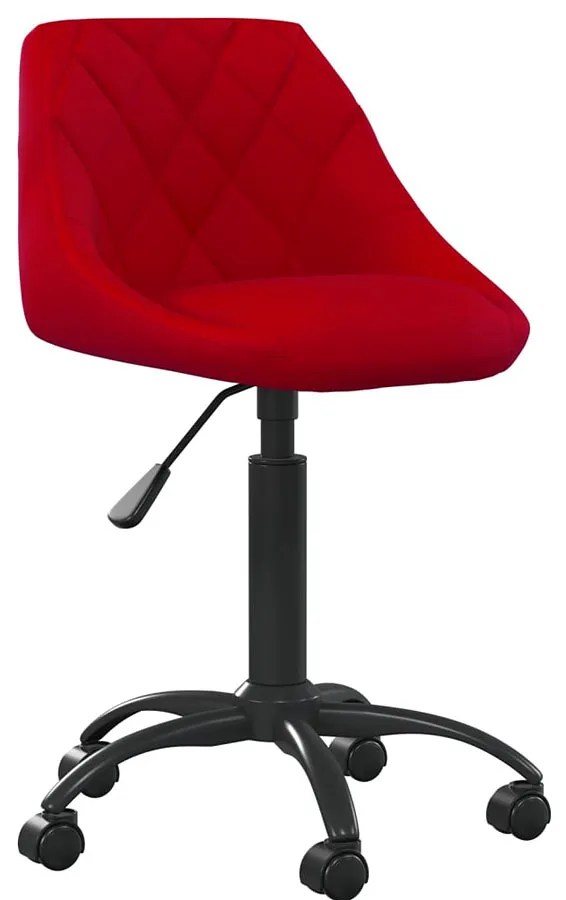 Elior Czerwony welurowy fotel obrotowy do biura - Logido