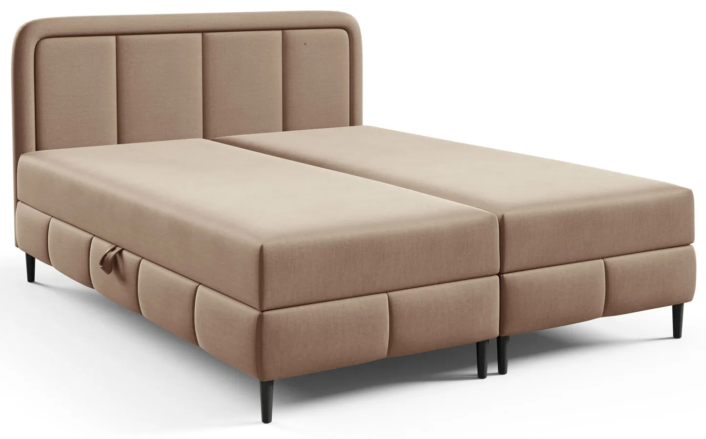 Beżowe łóżko kontynentalne dwuosobowe Acianna - 5 rozmiarów