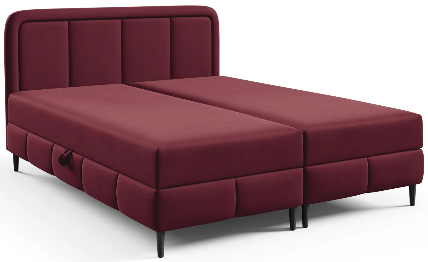 Bordowe łóżko małżeńskie z zagłówkiem Acianna - 5 rozmiarów