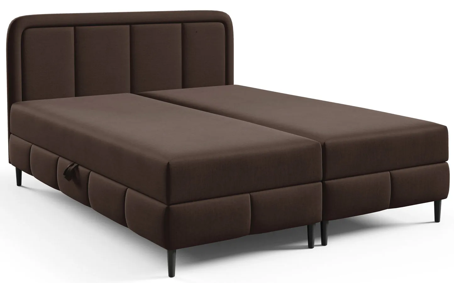 Brązowe łóżko kontynentalne na nóżkach Acianna - 5 rozmiarów