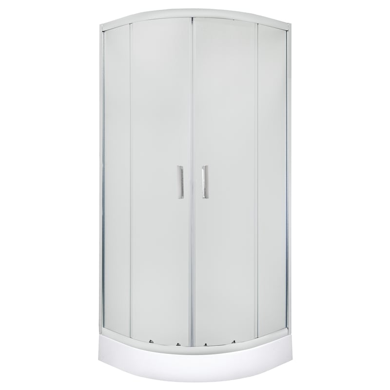 Kabina prysznicowa z brodzikiem 1/4 koła Malibu 90x90x204 cm chromowana Kerra