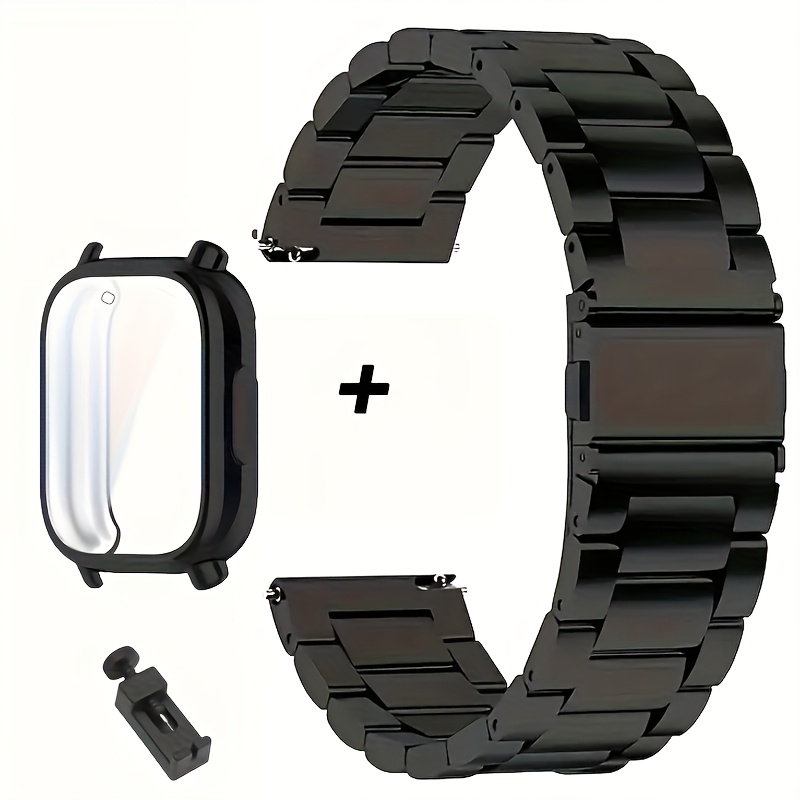 TEMU 22mm Stalowa Bransoletka i Etui TPU do Redmi Watch 5 Active, Metalowy Pasek dla Xiaomi Redmi Watch 5 Lite