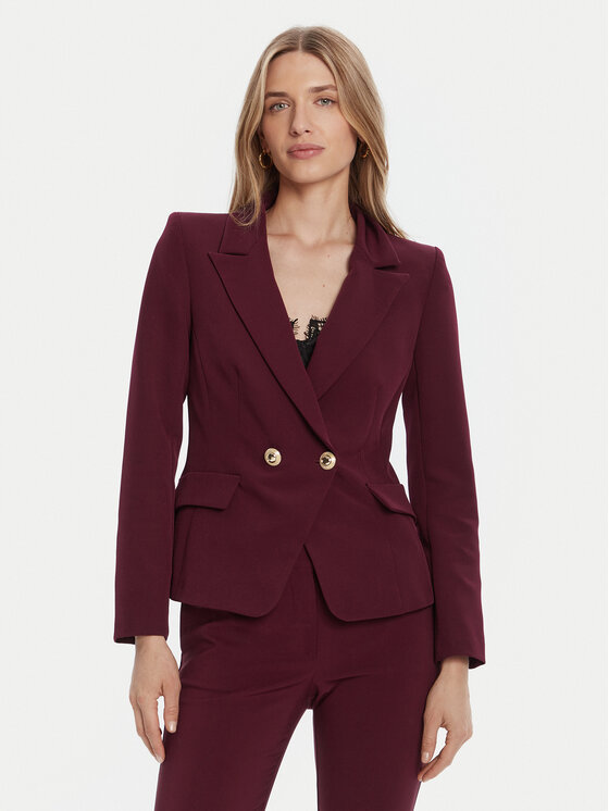 Rinascimento Marynarka CFC0126221003 Bordowy Slim Fit